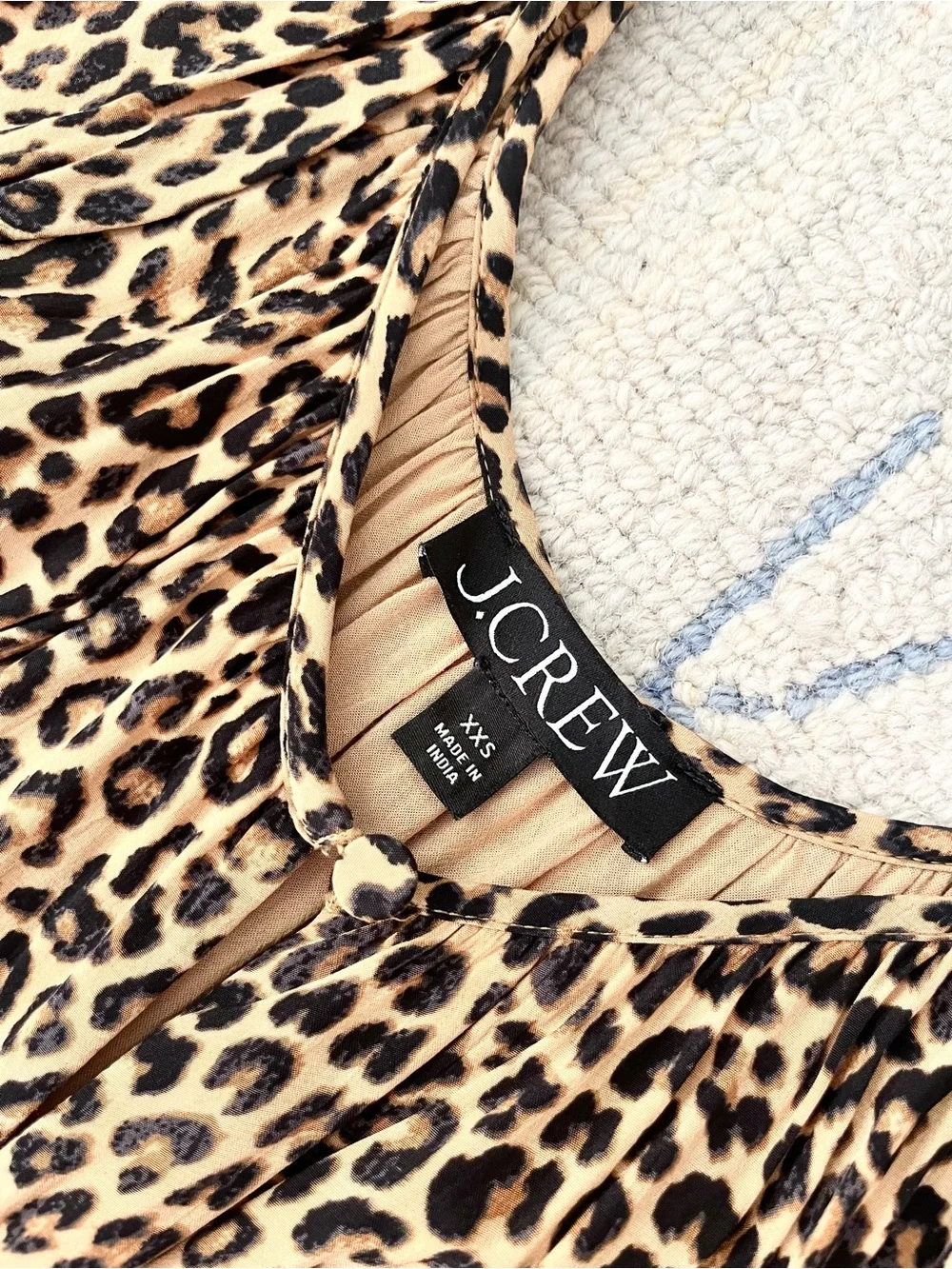 J. Crew Leopard-Print Midi Dress in Brown and Black